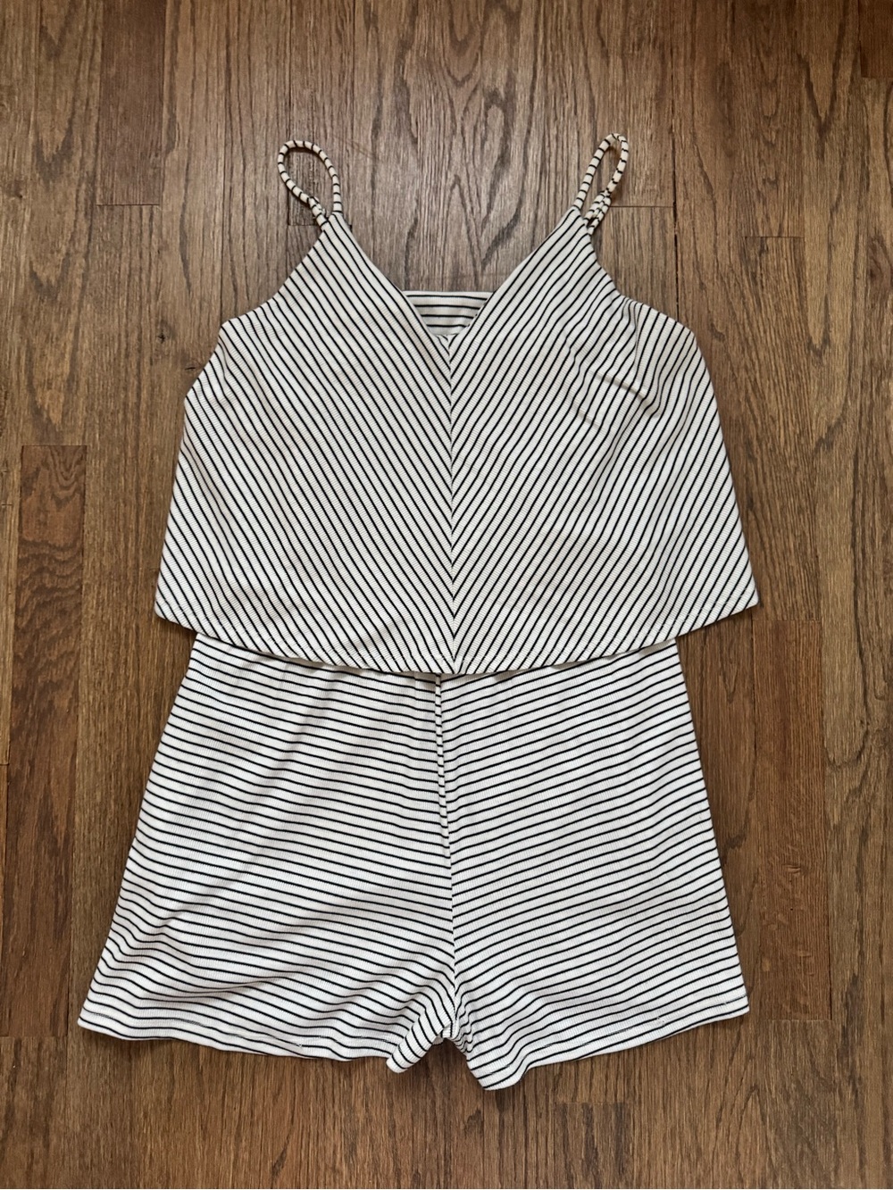 Women’s Black & White Striped Tank Romper